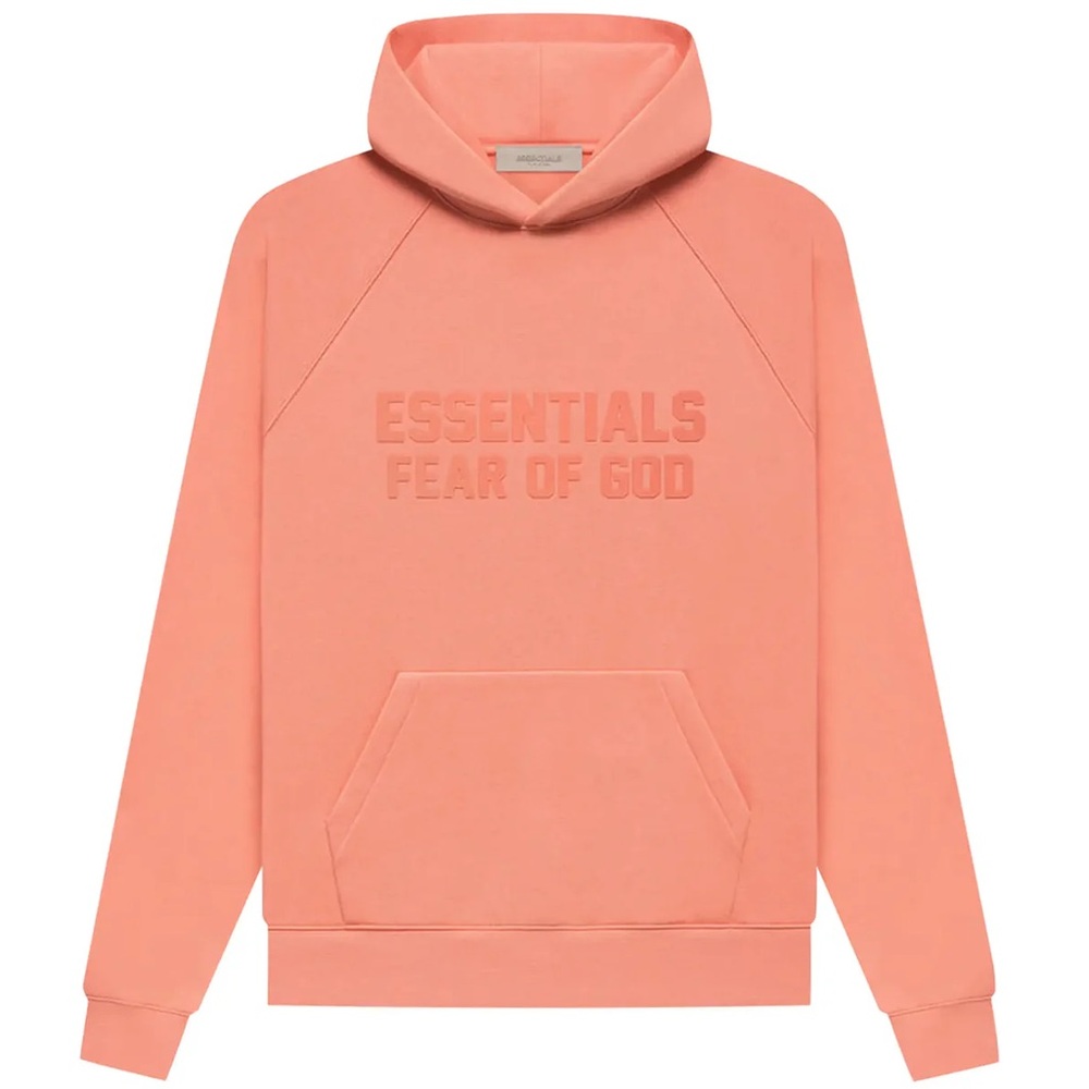 Fear of God Essentials Coral Orange Sweatshirt Hoodie BRAND NEW WITH TAG